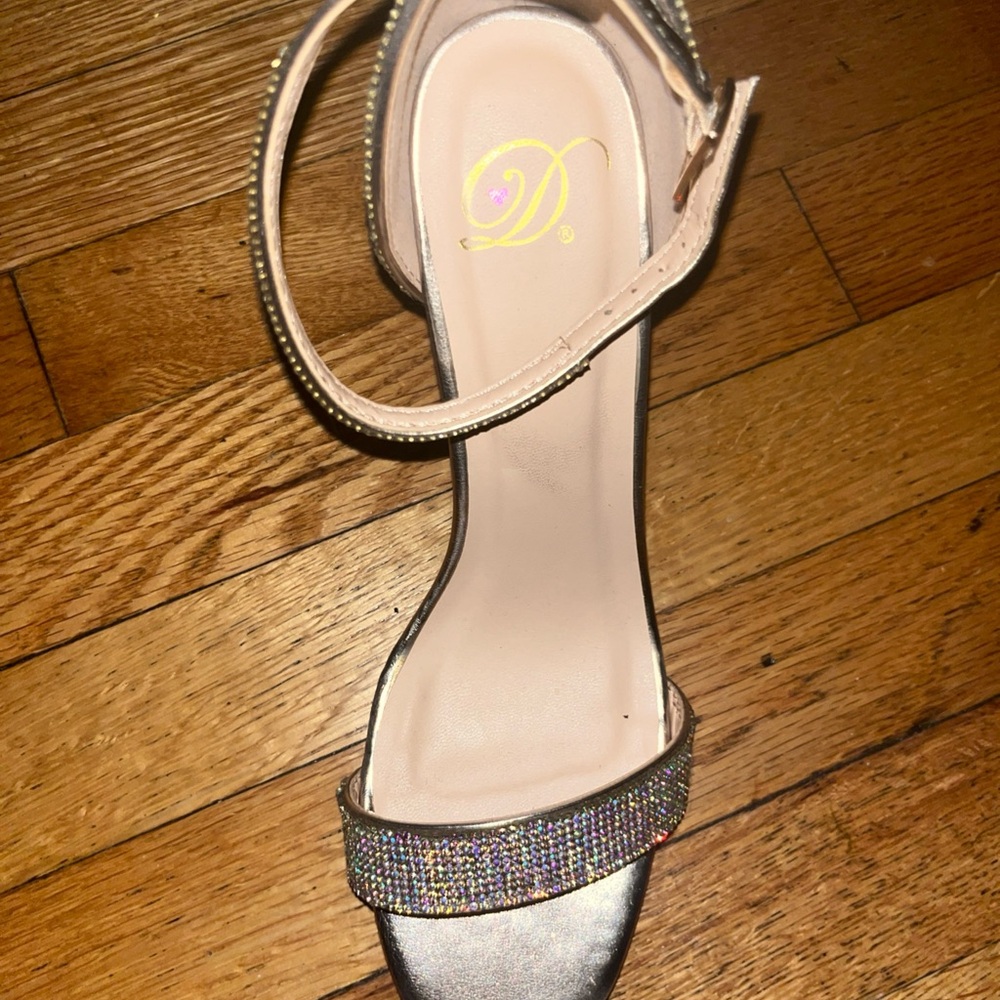 2 Cute Silver and Multicolor Heels